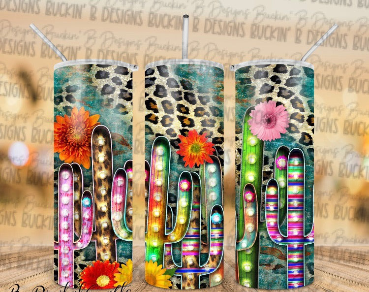 Marquee Floral Cactus Tumbler