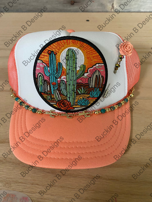 Coral Cactus Nights Hat
