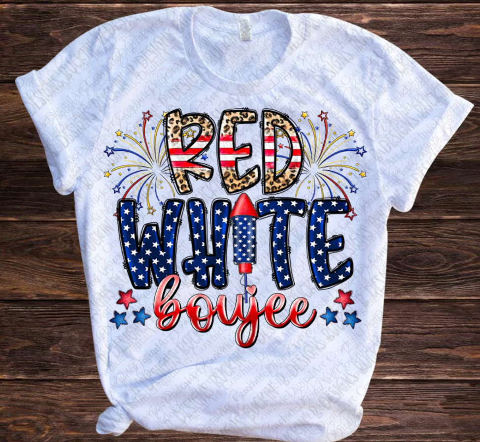 Red white and boujee Shirt  SALE