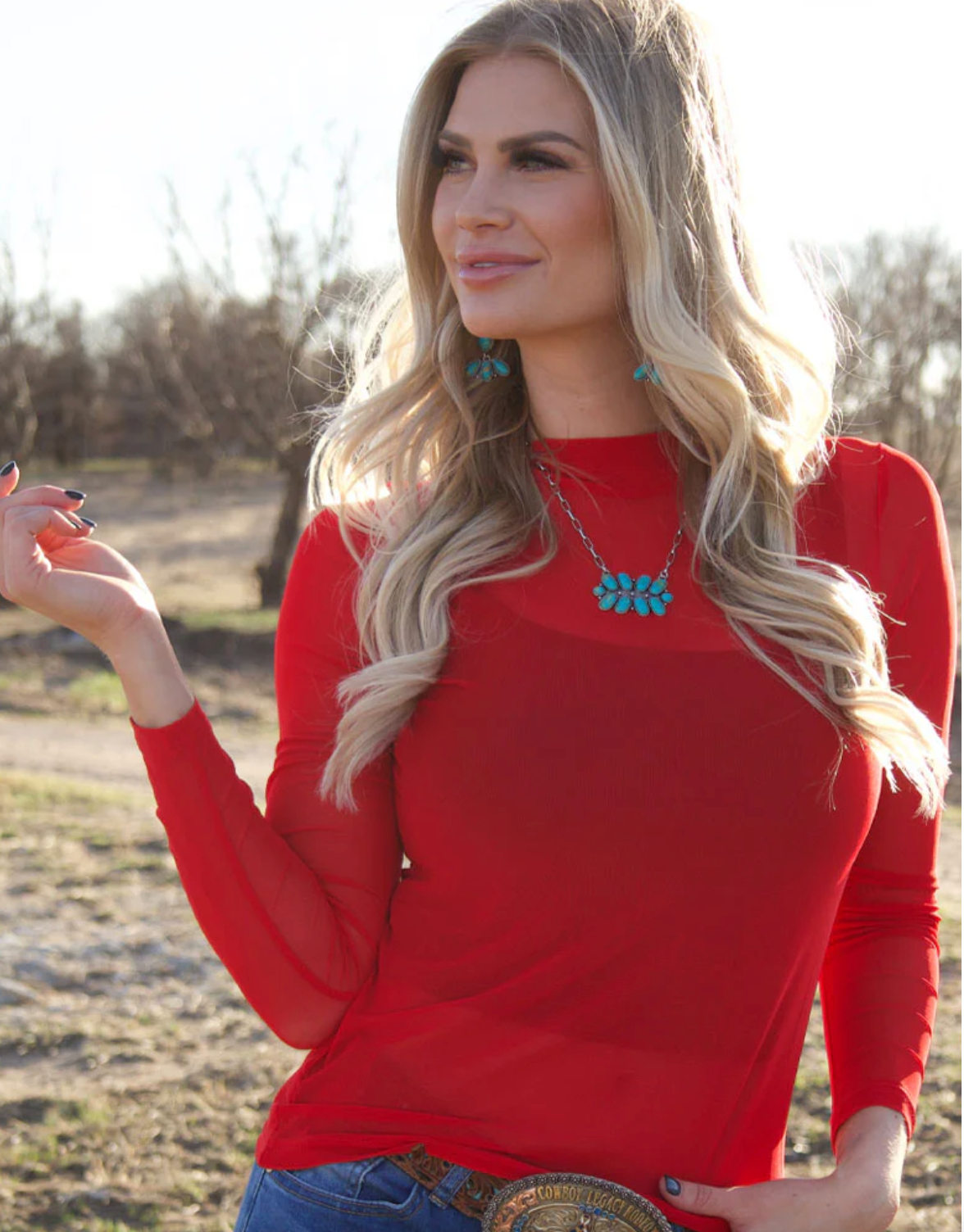 Meshed Out Red top stk