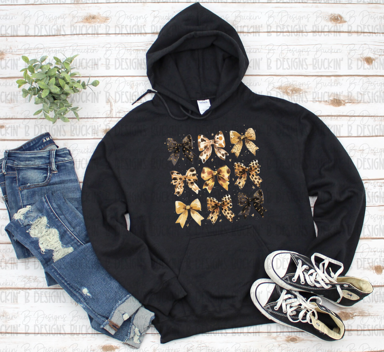 Golden  Animal Print BOW sweatshirt