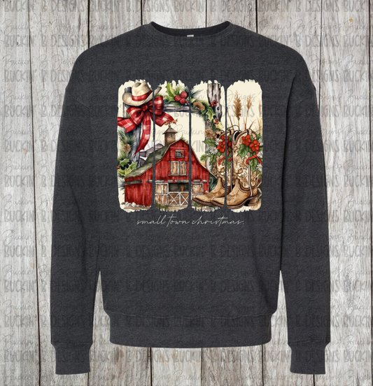 Small town Christmas Red Barn shirt