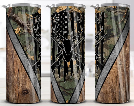 Hunting Camo FlagTumbler