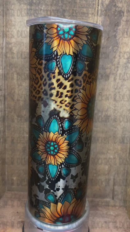 Cowhide & Sunflowers Tumbler