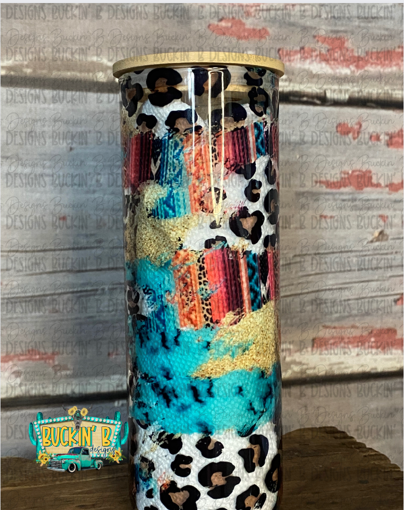 Serape Leopard Collage Tumbler