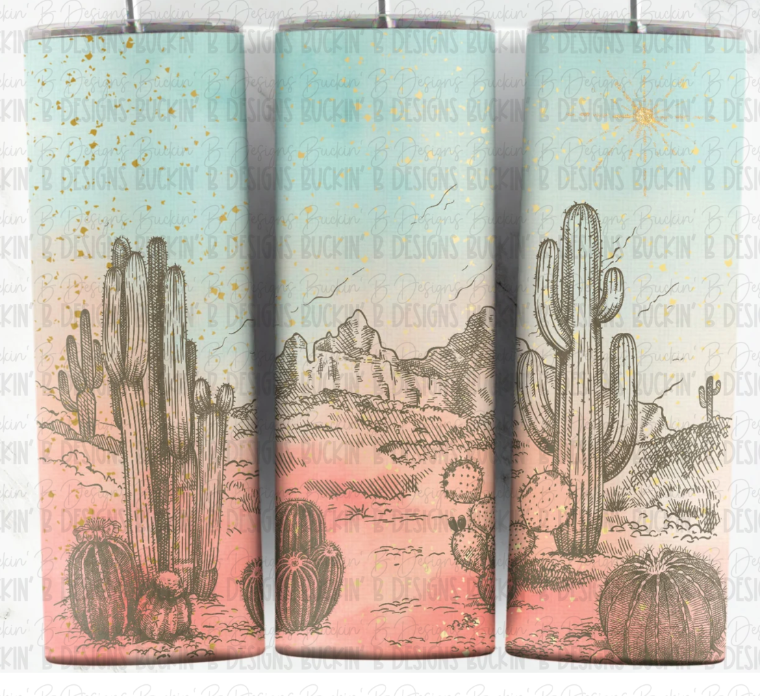 Sunset Cactus Tumbler