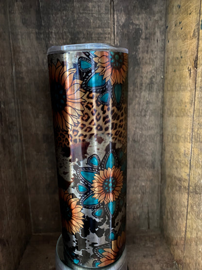 Cowhide & Sunflowers Tumbler