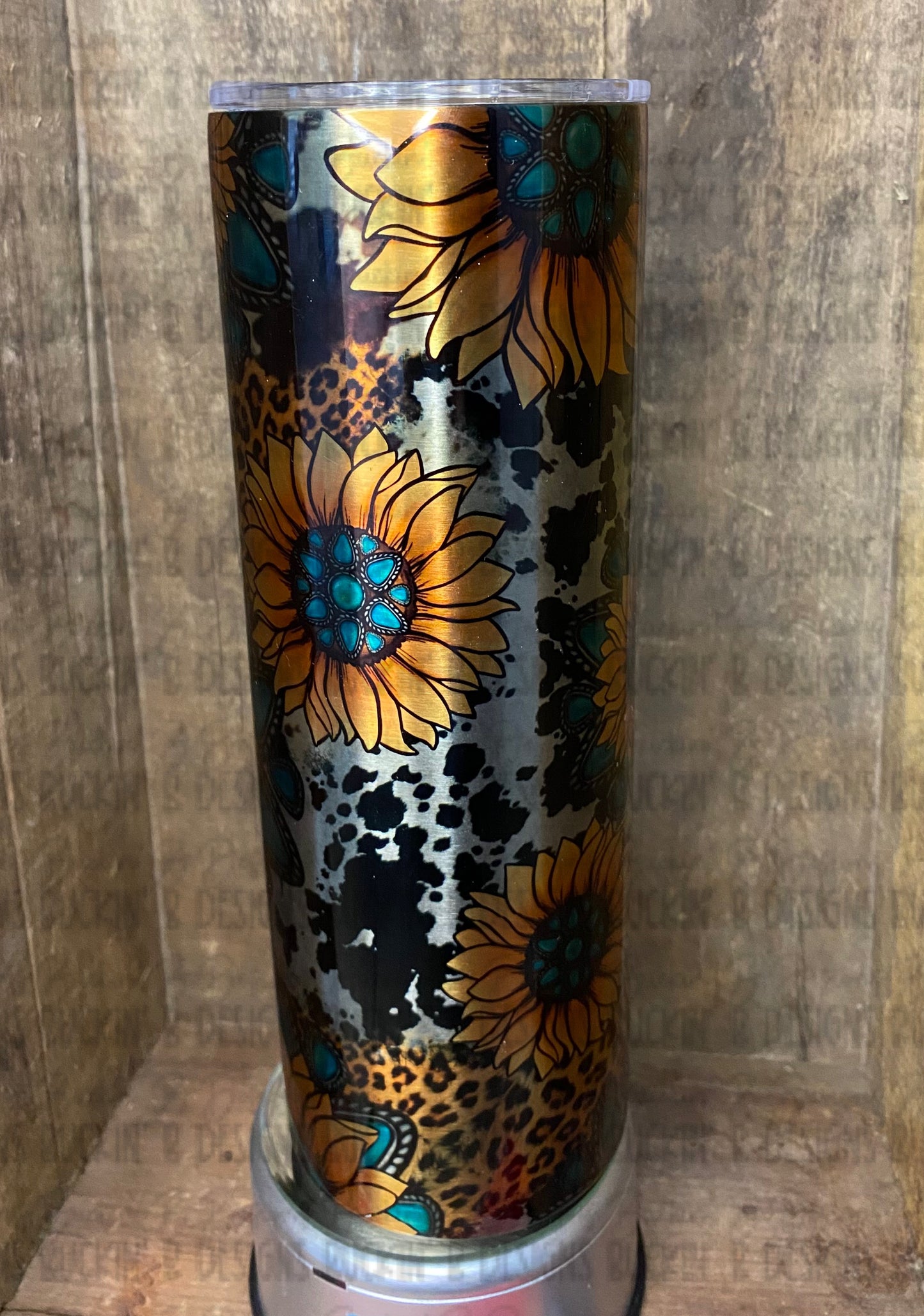 Cowhide & Sunflowers Tumbler