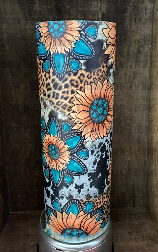 Cowhide & Sunflowers Tumbler