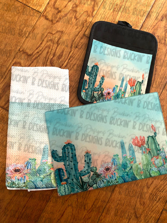 Watercolor Cactus Kitchen Bundle  11